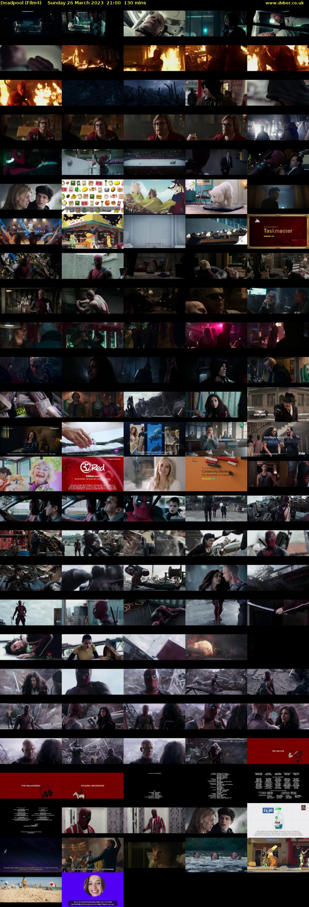 Deadpool (Film4) Sunday 26 March 2023 21:00 - 23:10