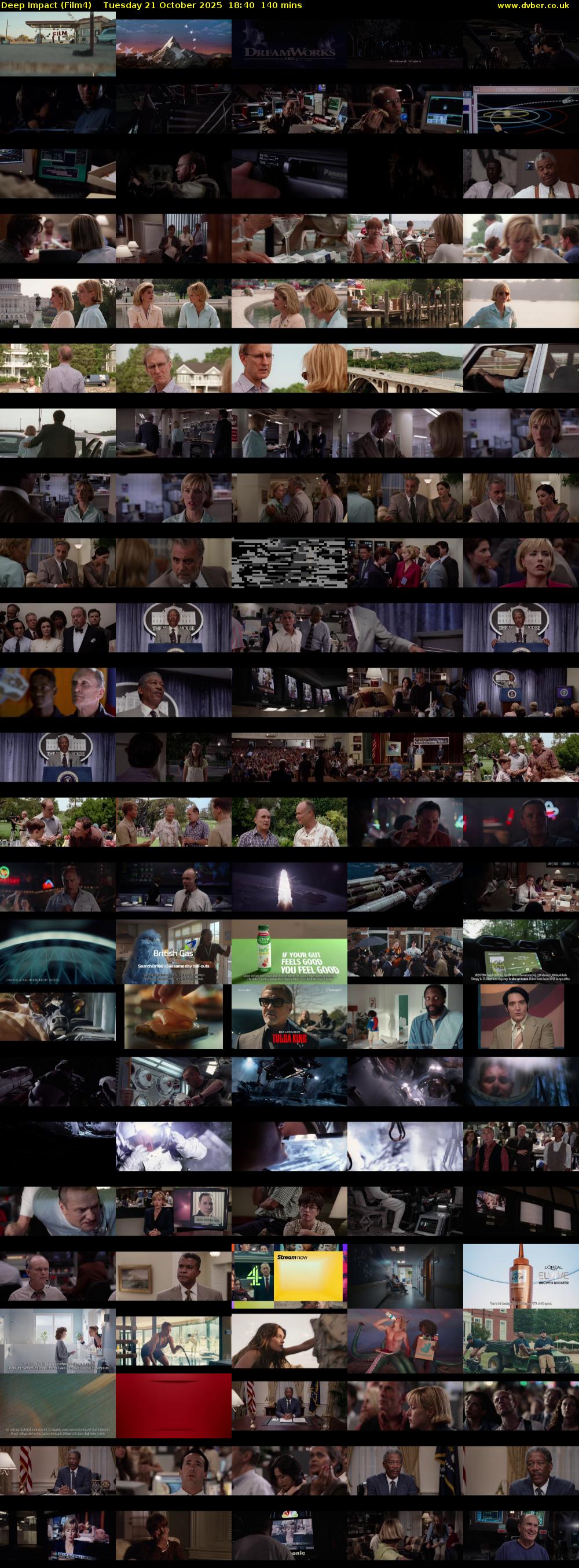 Deep Impact (Film4) Tuesday 21 October 2025 18:40 - 21:00