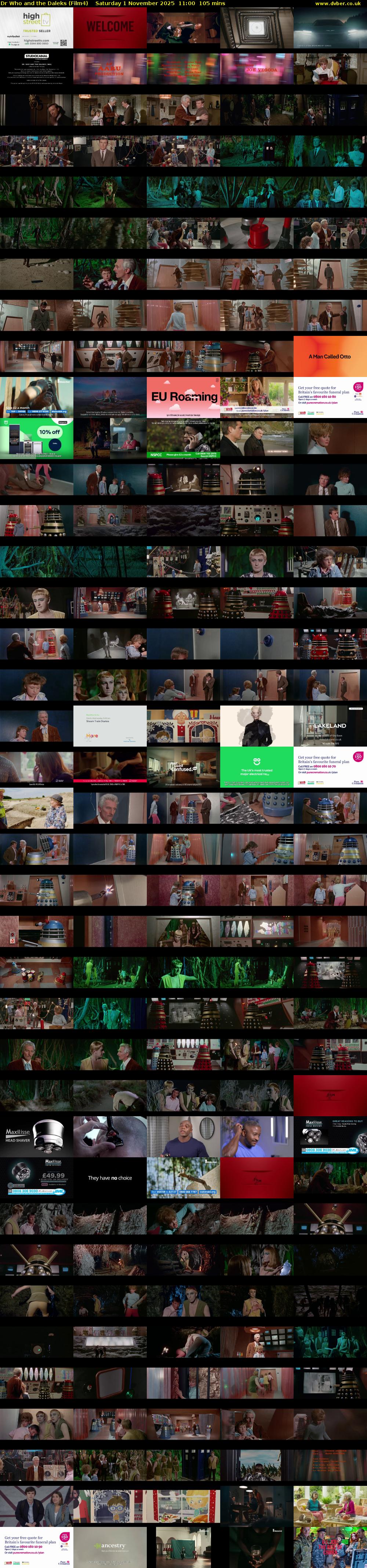 Dr Who and the Daleks (Film4) Saturday 1 November 2025 11:00 - 12:45