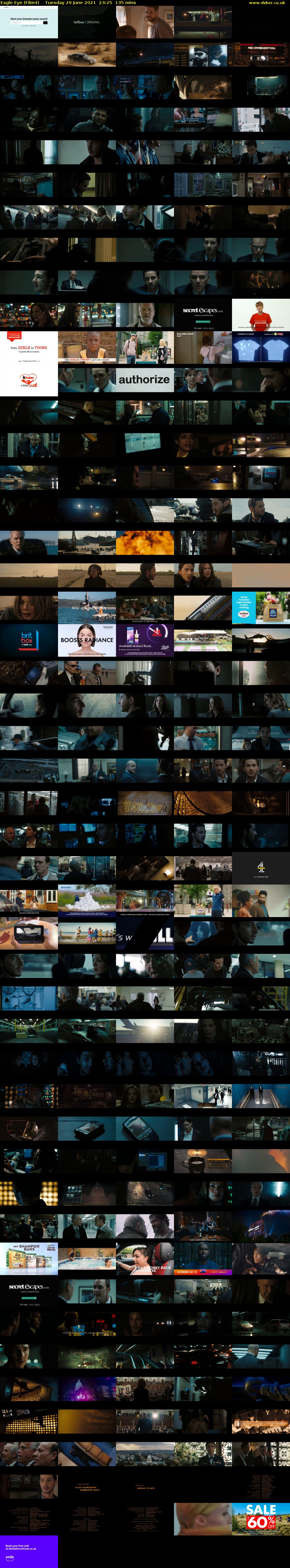 Eagle Eye (Film4) Tuesday 29 June 2021 23:25 - 01:40