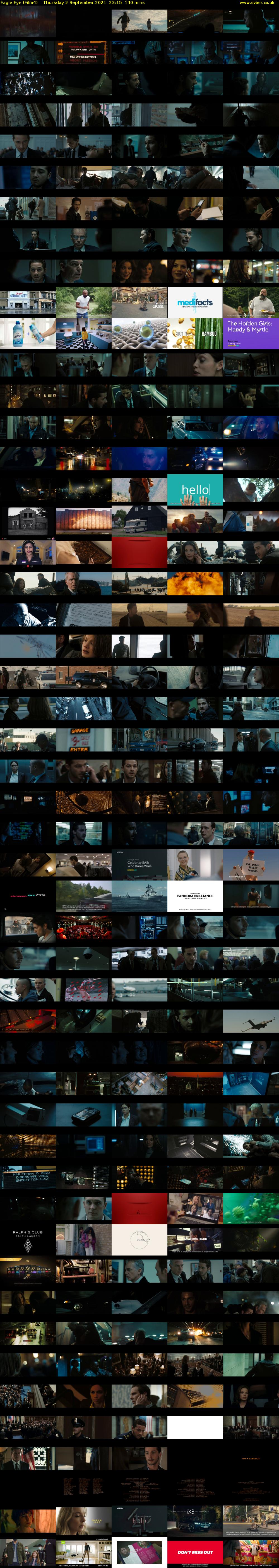 Eagle Eye (Film4) Thursday 2 September 2021 23:15 - 01:35