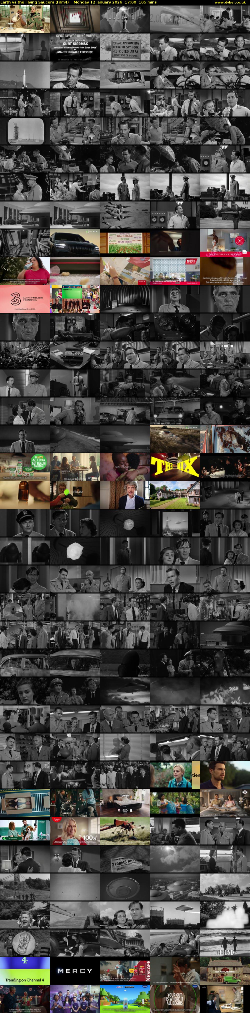 Earth vs the Flying Saucers (Film4) Monday 12 January 2026 17:00 - 18:45