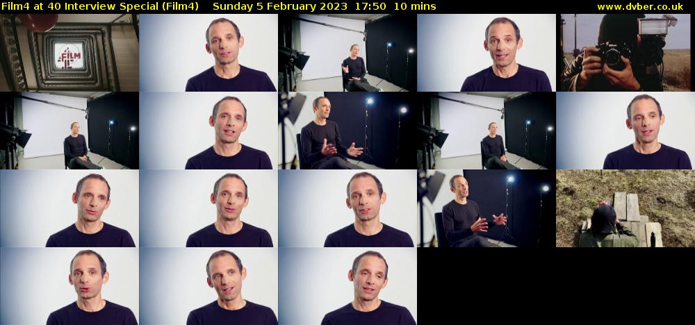 FILM4 AT 40 INTERVIEW SPECIAL (Film4) Sunday 5 February 2023 17:50 - 18:00
