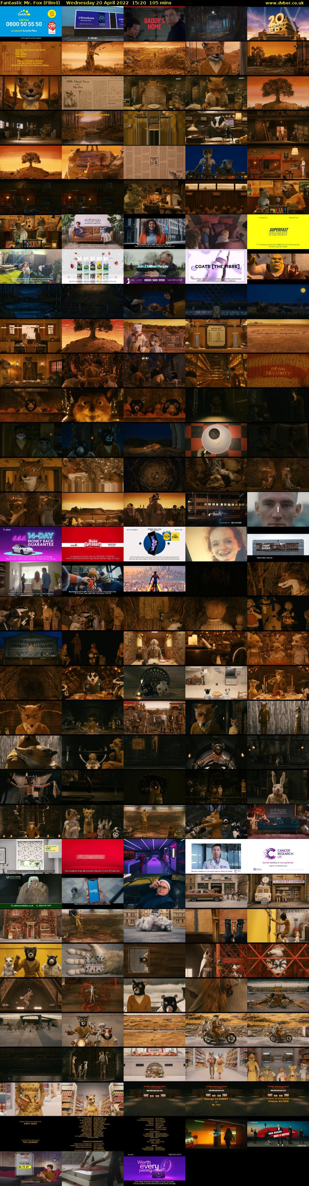 Fantastic Mr. Fox (Film4) Wednesday 20 April 2022 15:20 - 17:05