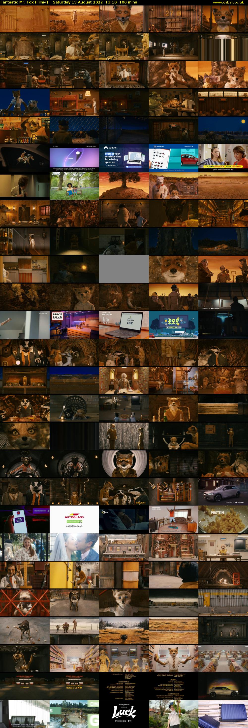 Fantastic Mr. Fox (Film4) Saturday 13 August 2022 13:10 - 14:50