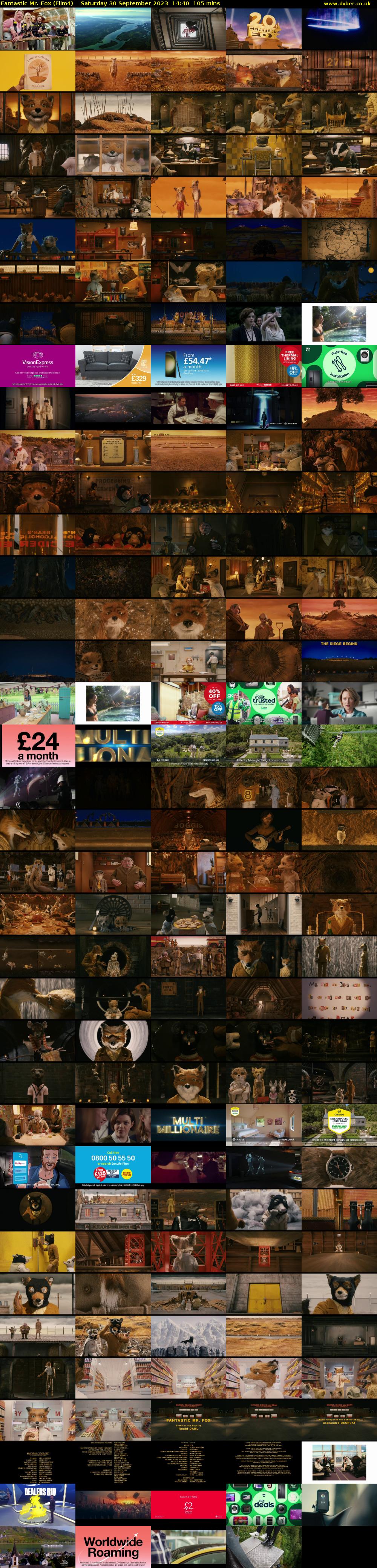 Fantastic Mr. Fox (Film4) Saturday 30 September 2023 14:40 - 16:25