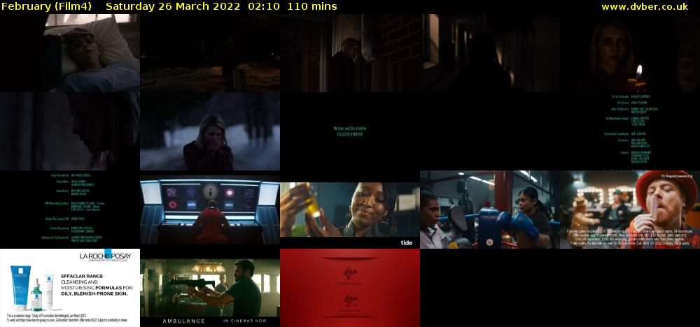 February (Film4) Saturday 26 March 2022 02:10 - 04:00