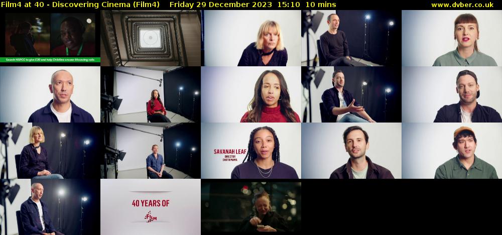 Film4 at 40 - Discovering Cinema (Film4) Friday 29 December 2023 15:10 - 15:20