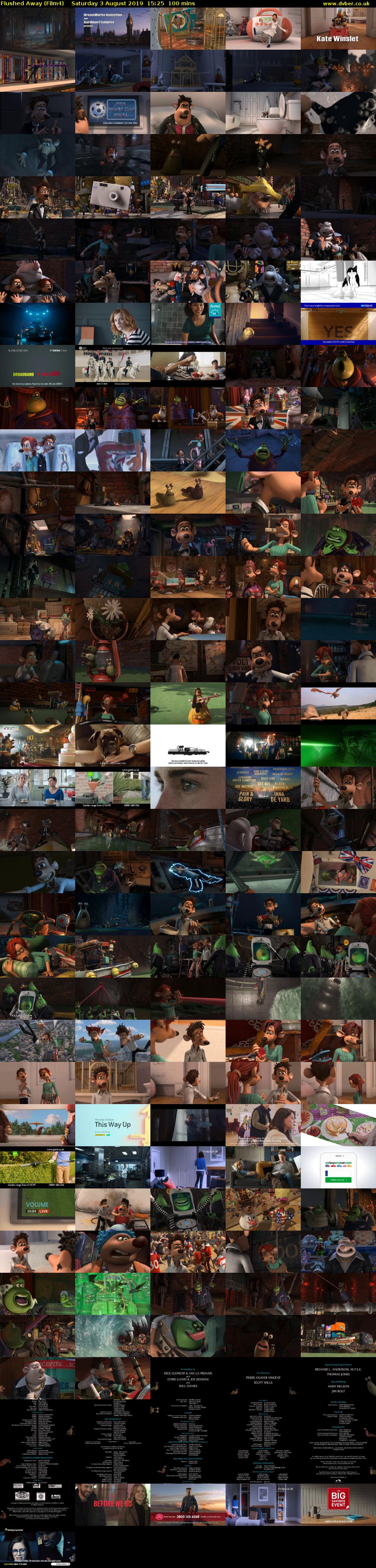 Flushed Away (Film4) Saturday 3 August 2019 15:25 - 17:05
