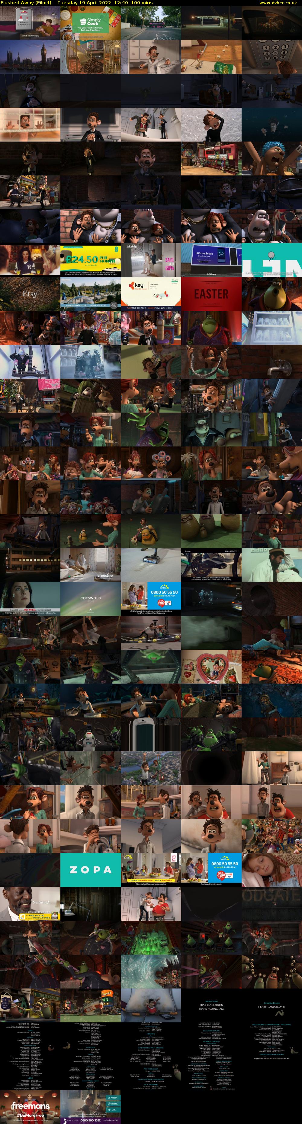 Flushed Away (Film4) Tuesday 19 April 2022 12:40 - 14:20