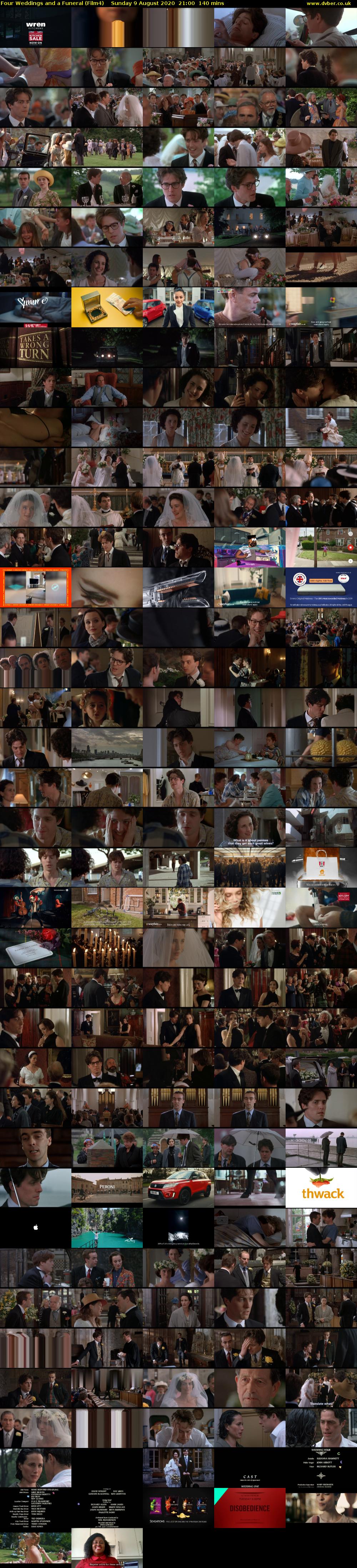 Four Weddings and a Funeral (Film4) Sunday 9 August 2020 21:00 - 23:20