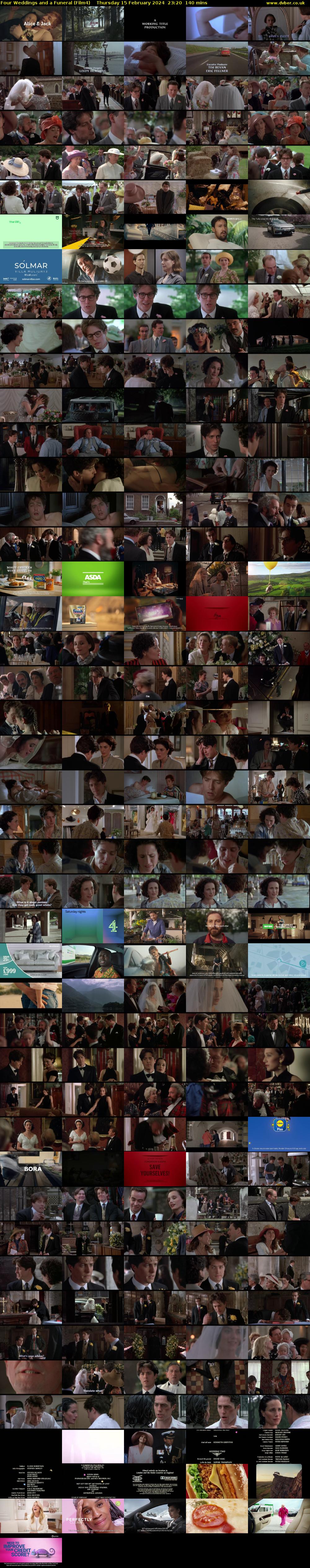 Four Weddings and a Funeral (Film4) Thursday 15 February 2024 23:20 - 01:40