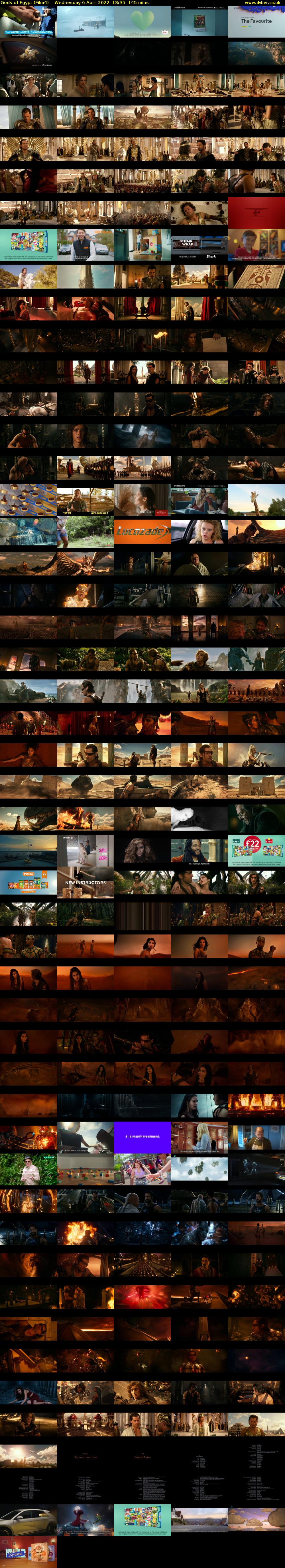 Gods of Egypt (Film4) Wednesday 6 April 2022 18:35 - 21:00