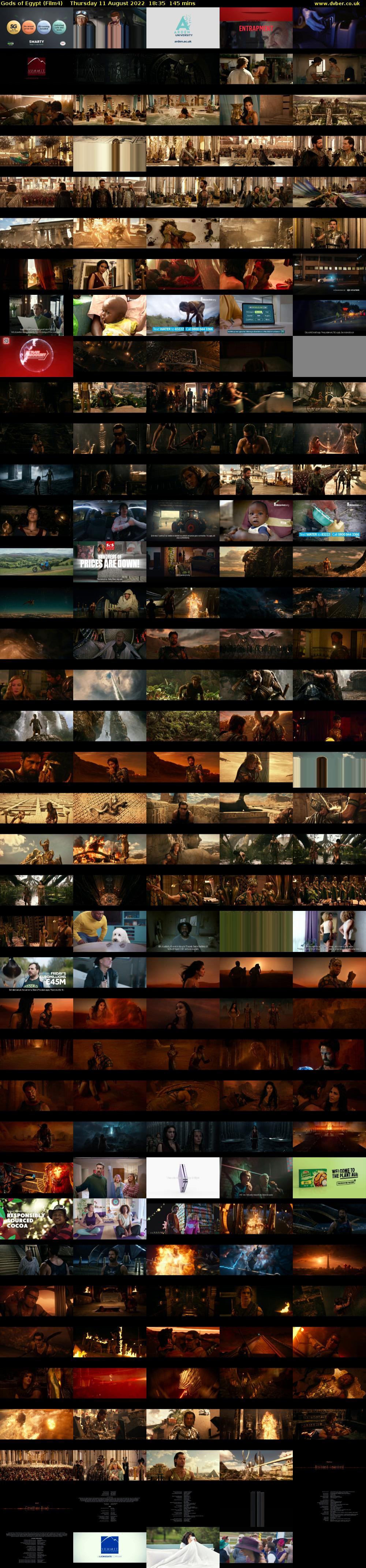 Gods of Egypt (Film4) Thursday 11 August 2022 18:35 - 21:00