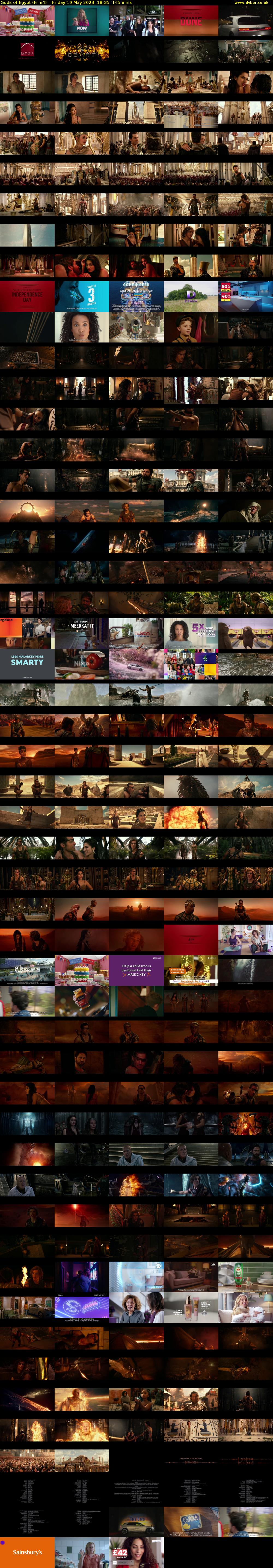 Gods of Egypt (Film4) Friday 19 May 2023 18:35 - 21:00