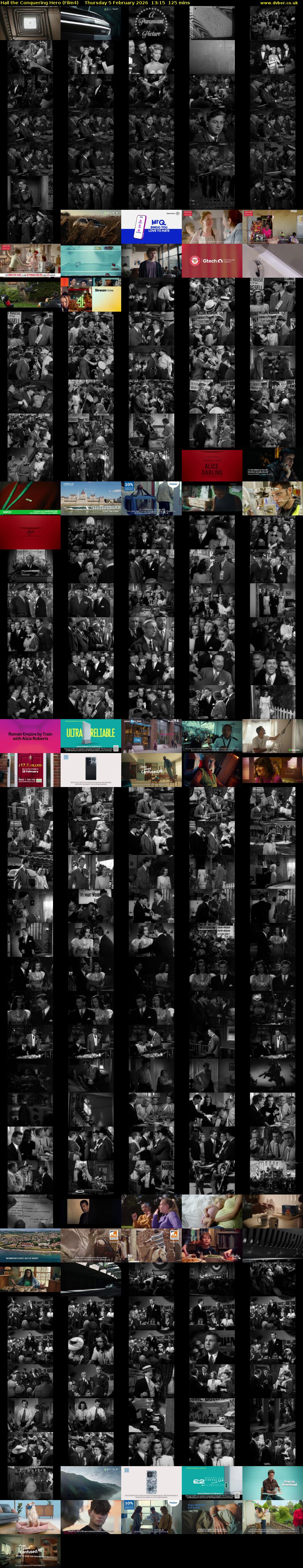 Hail the Conquering Hero (Film4) Thursday 5 February 2026 13:15 - 15:20