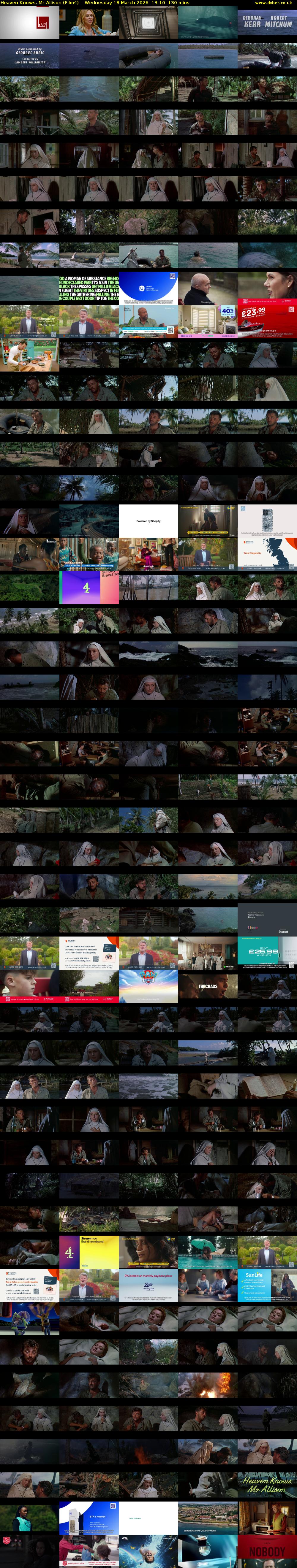 Heaven Knows, Mr Allison (Film4) Wednesday 18 March 2026 13:10 - 15:20