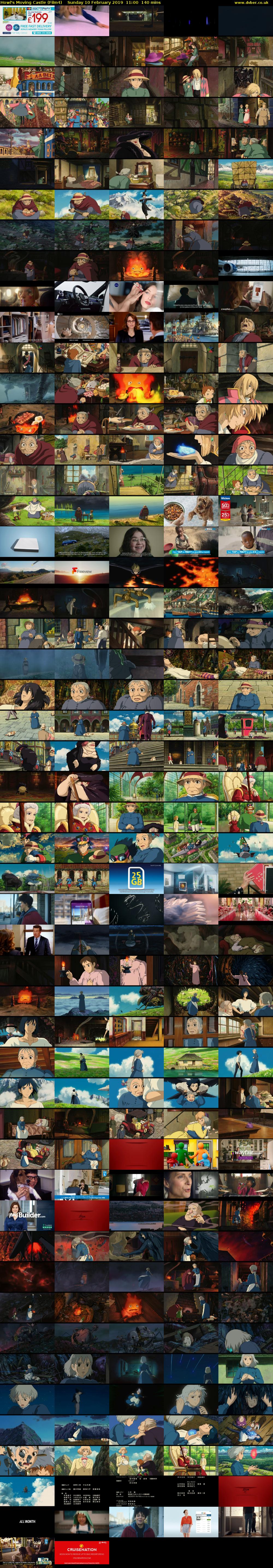 Howl's Moving Castle (Film4) Sunday 10 February 2019 11:00 - 13:20