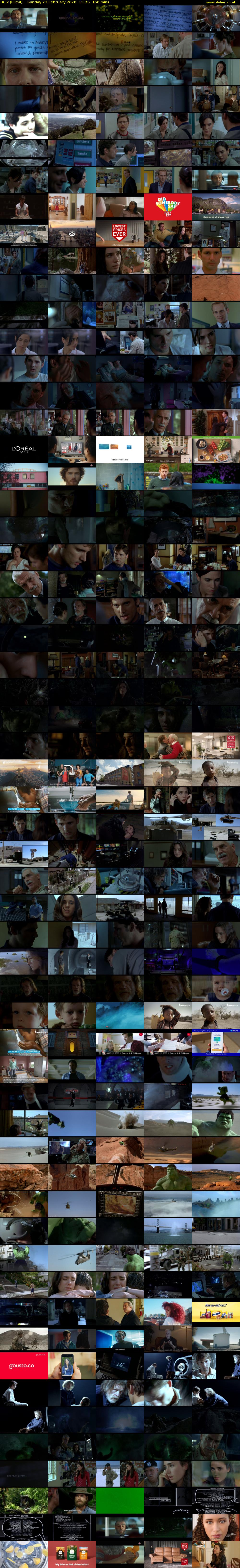 Hulk (Film4) Sunday 23 February 2020 13:25 - 16:05