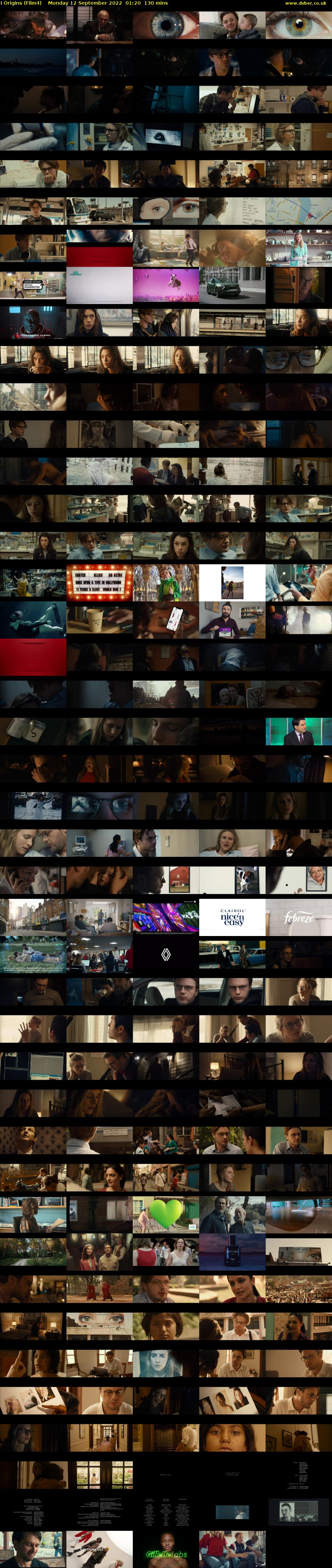 I Origins (Film4) Monday 12 September 2022 01:20 - 03:30