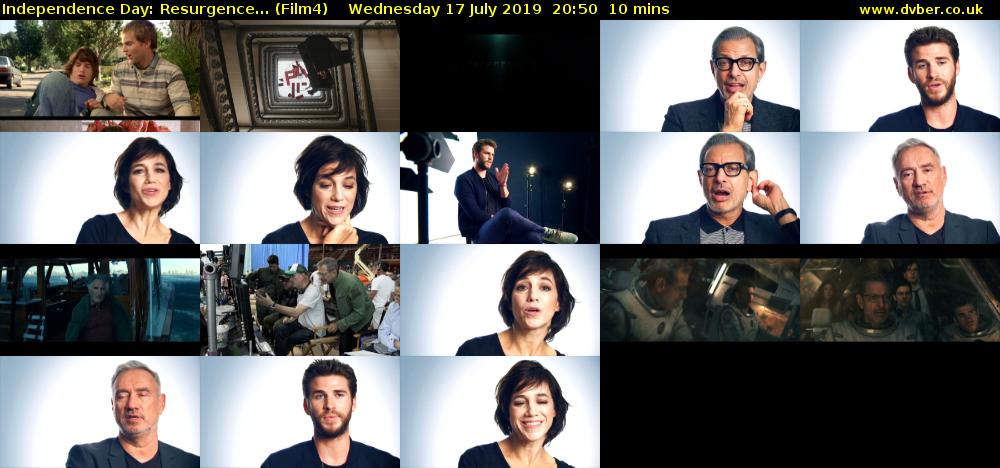 Independence Day: Resurgence... (Film4) Wednesday 17 July 2019 20:50 - 21:00