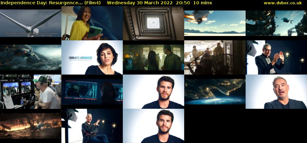 Independence Day: Resurgence... (Film4) Wednesday 30 March 2022 20:50 - 21:00