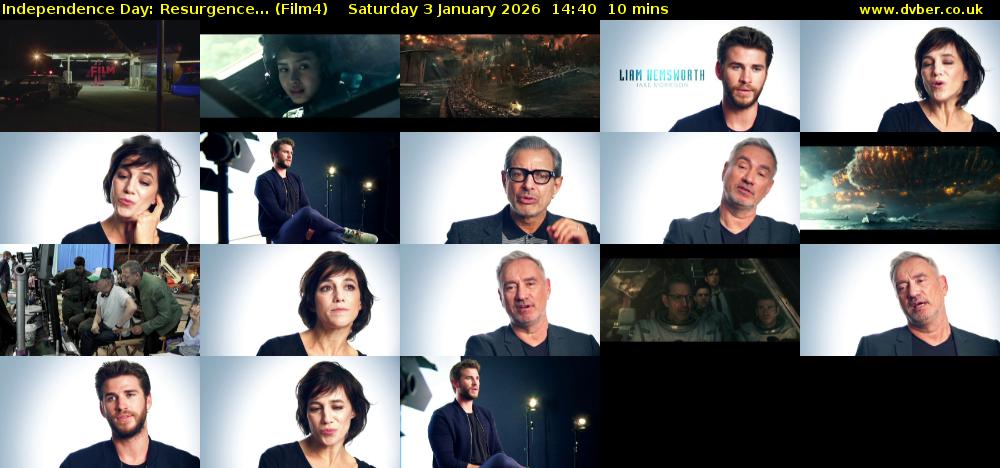 Independence Day: Resurgence... (Film4) Saturday 3 January 2026 14:40 - 14:50