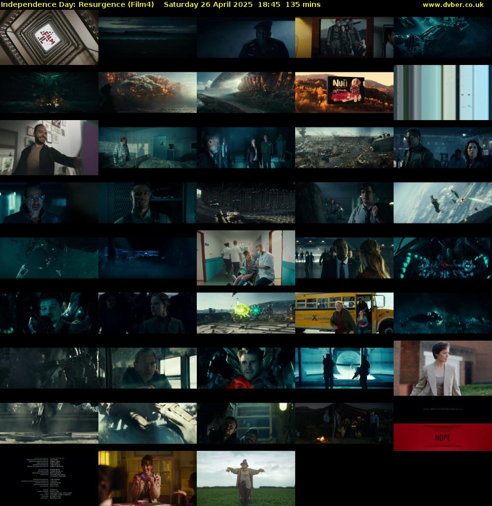 Independence Day: Resurgence (Film4) Saturday 26 April 2025 18:45 - 21:00