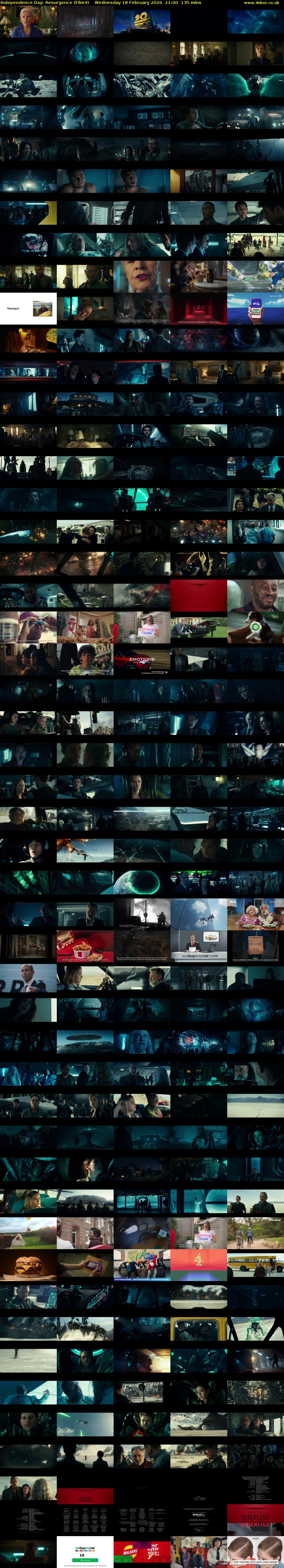 Independence Day: Resurgence (Film4) Wednesday 18 February 2026 21:00 - 23:15