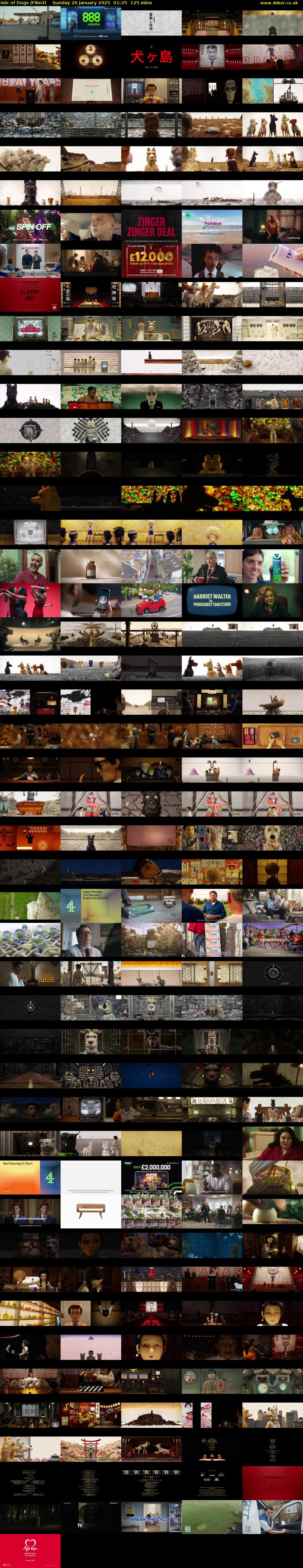 Isle of Dogs (Film4) Sunday 26 January 2025 01:25 - 03:30