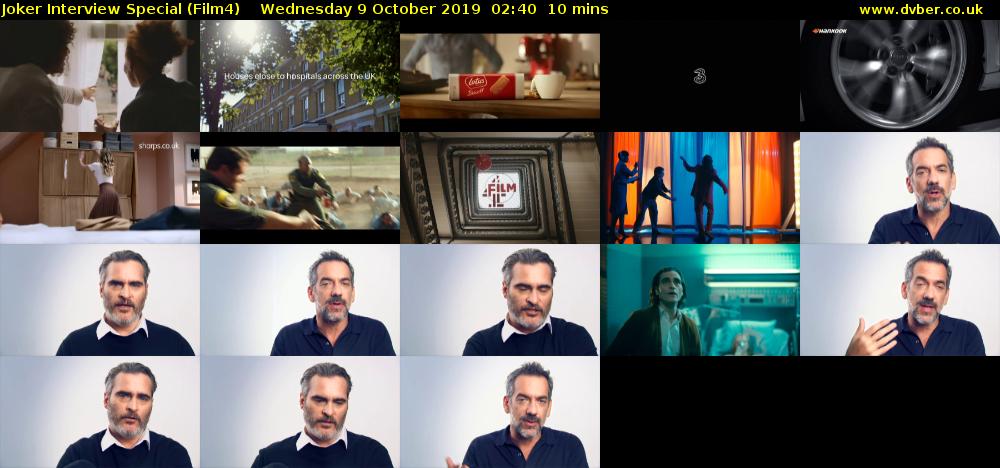Joker Interview Special (Film4) Wednesday 9 October 2019 02:40 - 02:50