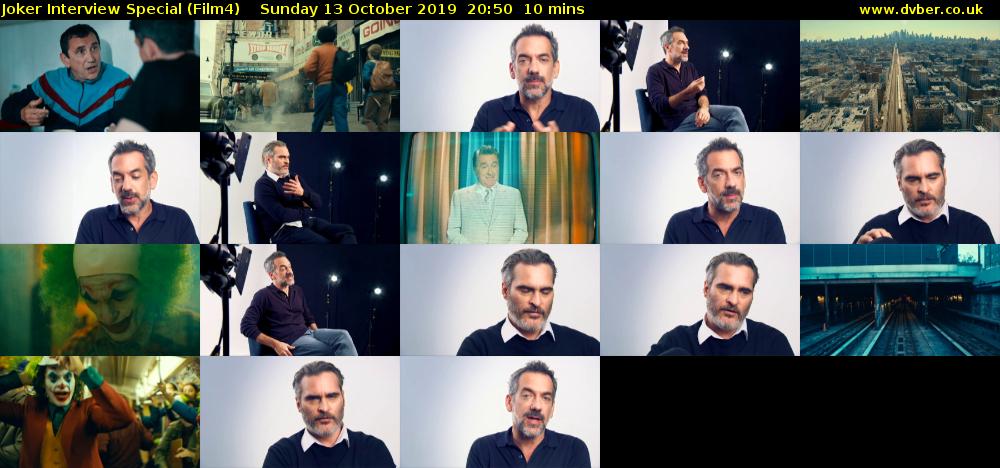 Joker Interview Special (Film4) Sunday 13 October 2019 20:50 - 21:00