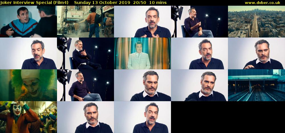 Joker Interview Special (Film4) Sunday 13 October 2019 20:50 - 21:00