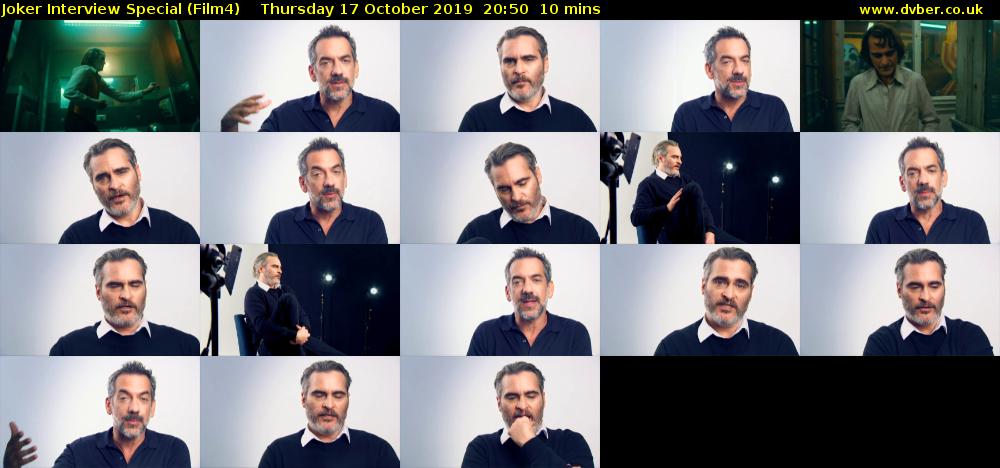 Joker Interview Special (Film4) Thursday 17 October 2019 20:50 - 21:00