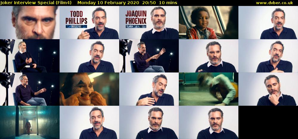 Joker Interview Special (Film4) Monday 10 February 2020 20:50 - 21:00