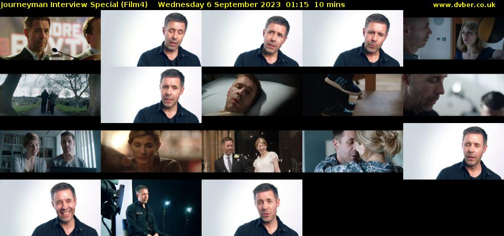 Journeyman Interview Special (Film4) Wednesday 6 September 2023 01:15 - 01:25