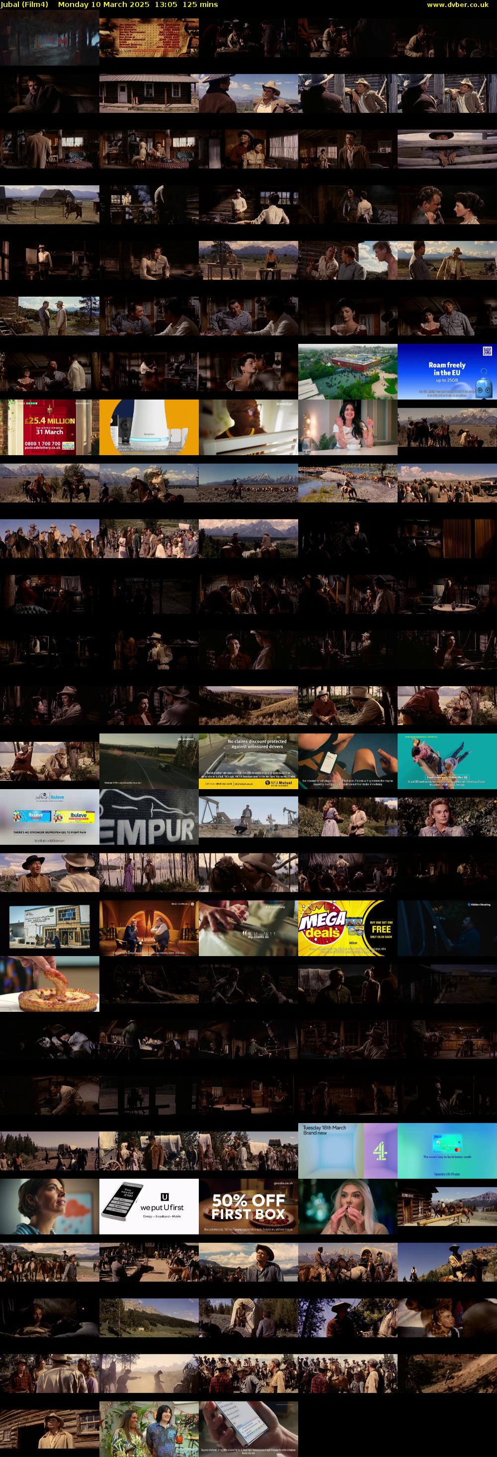 Jubal (Film4) Monday 10 March 2025 13:05 - 15:10