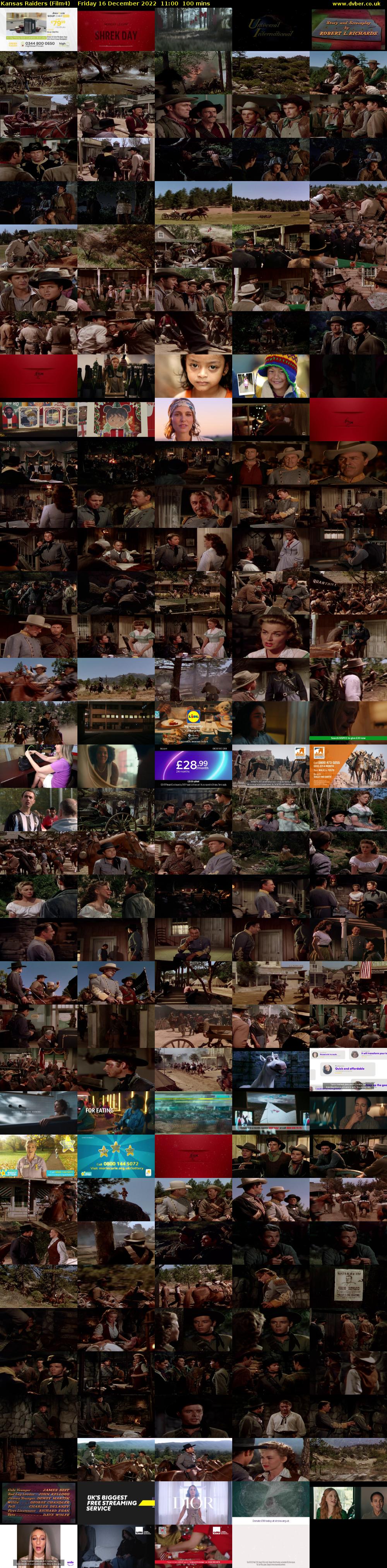 Kansas Raiders (Film4) Friday 16 December 2022 11:00 - 12:40