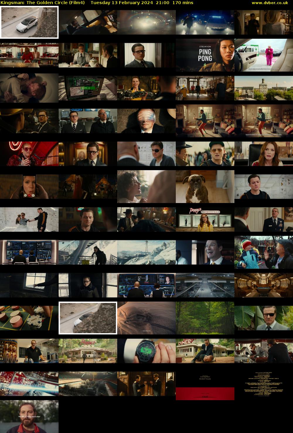Kingsman: The Golden Circle (Film4) Tuesday 13 February 2024 21:00 - 23:50