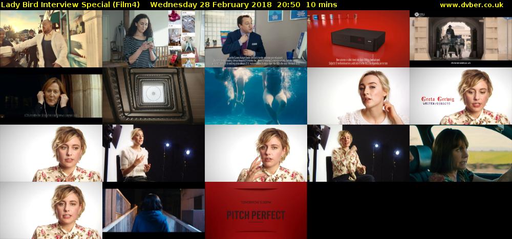 Lady Bird Interview Special (Film4) Wednesday 28 February 2018 20:50 - 21:00