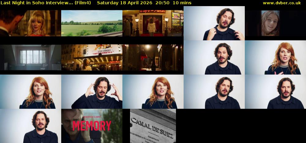 Last Night in Soho Interview... (Film4) Saturday 18 April 2026 20:50 - 21:00