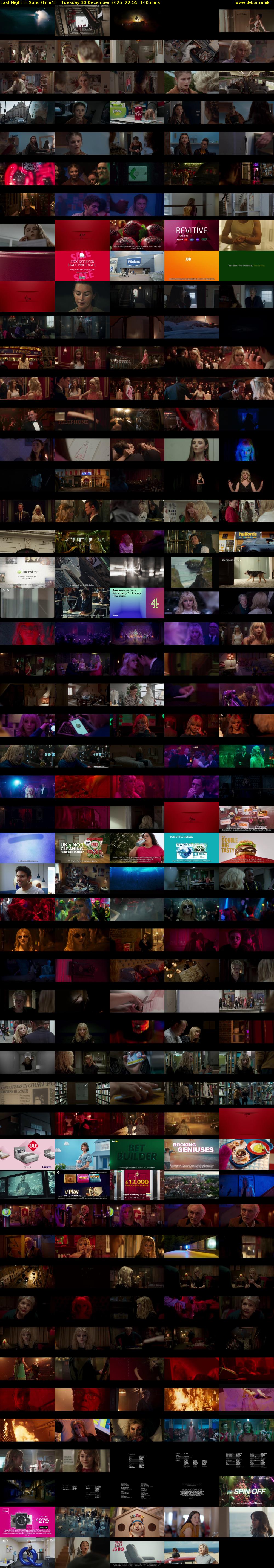 Last Night in Soho (Film4) Tuesday 30 December 2025 22:55 - 01:15