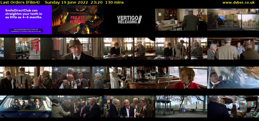 Last Orders (Film4) Sunday 19 June 2022 23:20 - 01:30