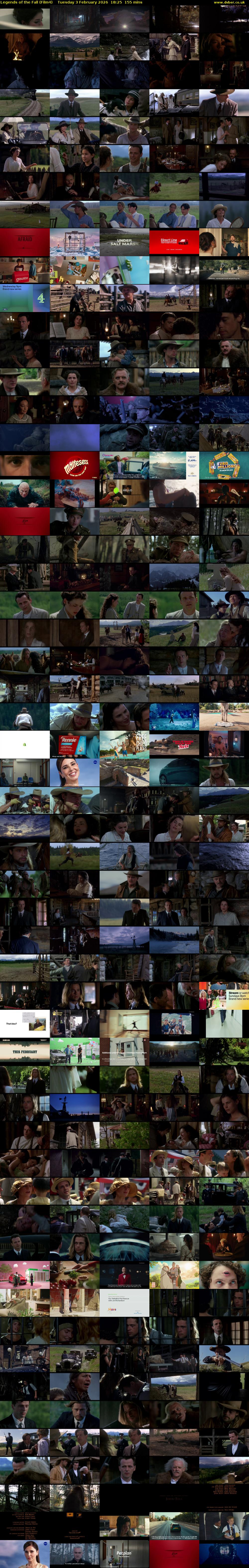 Legends of the Fall (Film4) Tuesday 3 February 2026 18:25 - 21:00