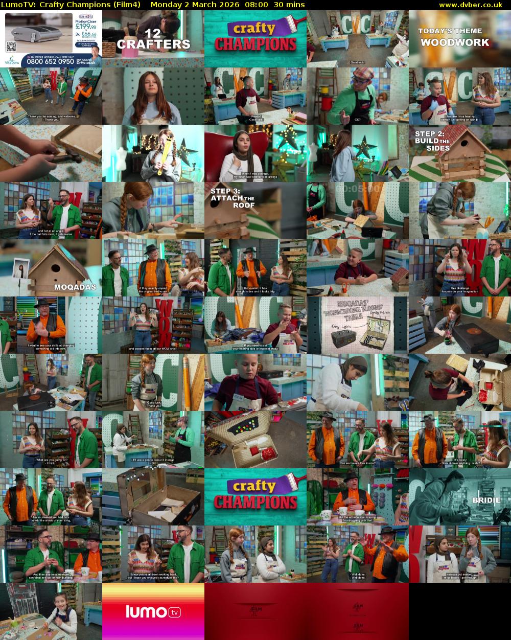 LumoTV: Crafty Champions (Film4) Monday 2 March 2026 08:00 - 08:30