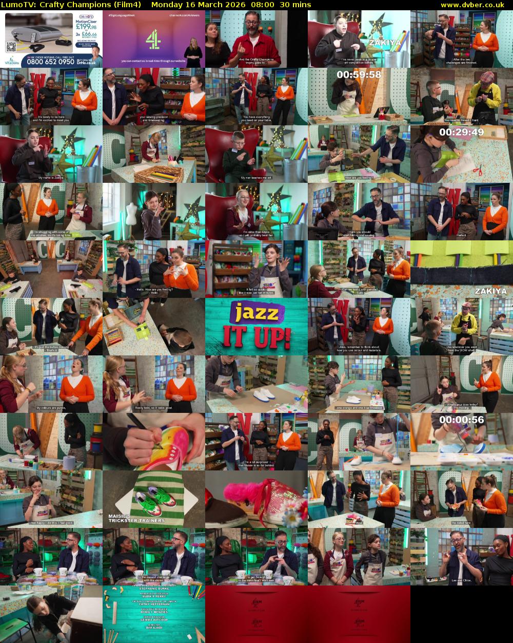 LumoTV: Crafty Champions (Film4) Monday 16 March 2026 08:00 - 08:30