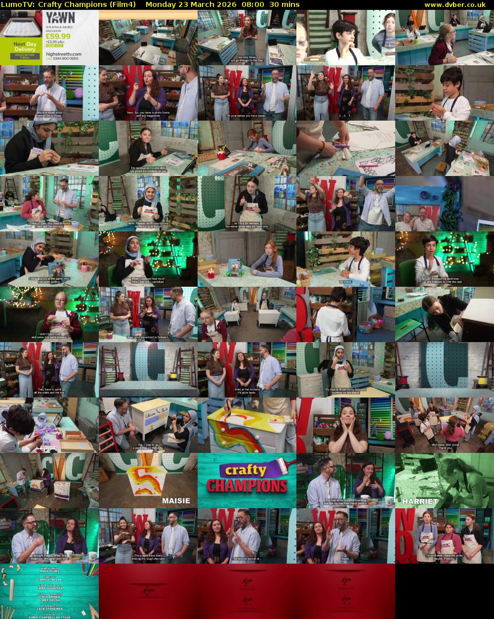 LumoTV: Crafty Champions (Film4) Monday 23 March 2026 08:00 - 08:30