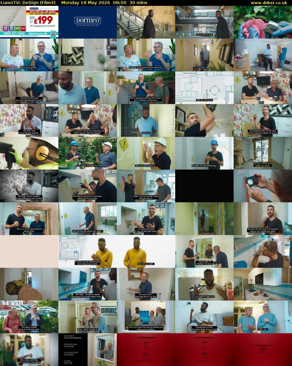 LumoTV: DeSign (Film4) Monday 18 May 2026 08:00 - 08:30