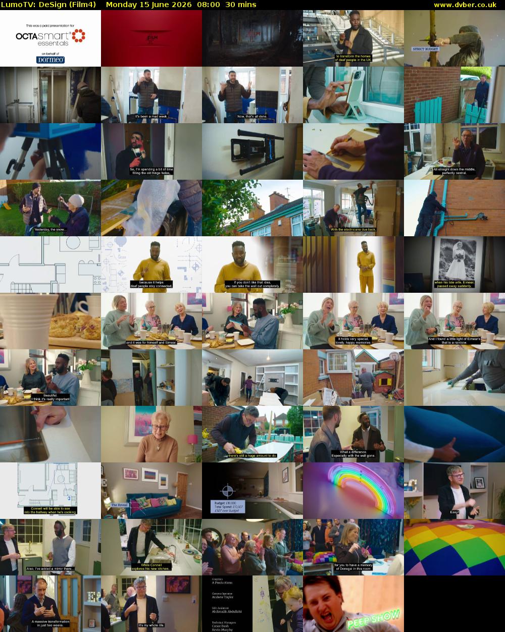 LumoTV: DeSign (Film4) Monday 15 June 2026 08:00 - 08:30