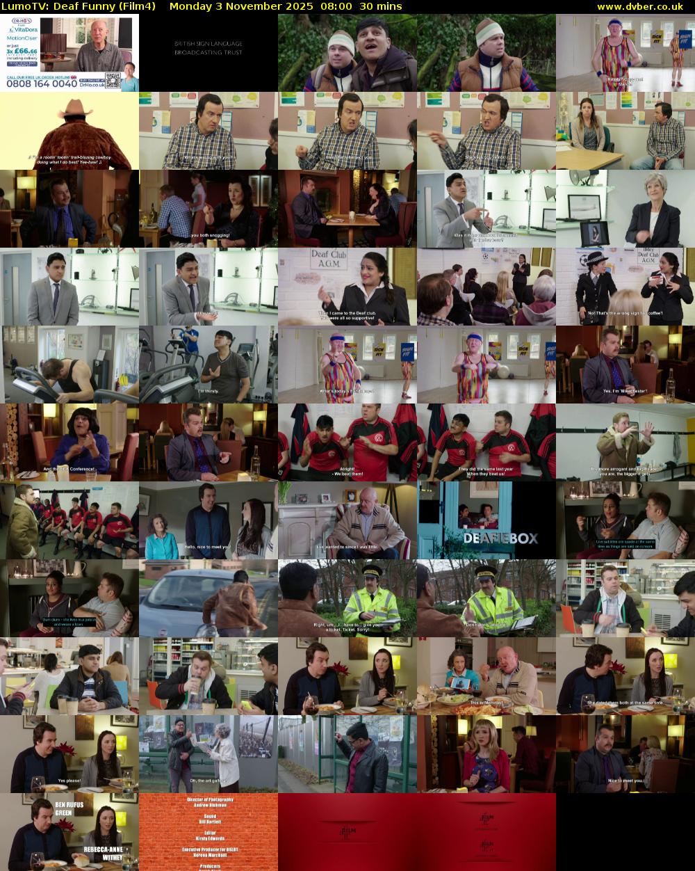 LumoTV: Deaf Funny (Film4) Monday 3 November 2025 08:00 - 08:30